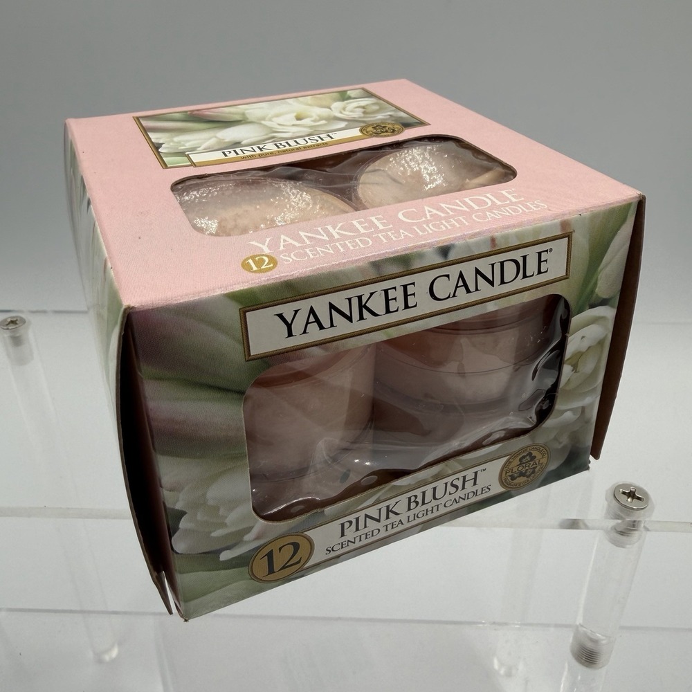 Retired Yankee Candle Rareβ Pink Blush One Box of 12 SCENTED TEA LIGHT Candles
